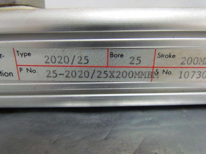 Hoerbiger Origa 25-2020Pneumatic Rodless Cylinder Slide 25mm Bore 200mm Stroke