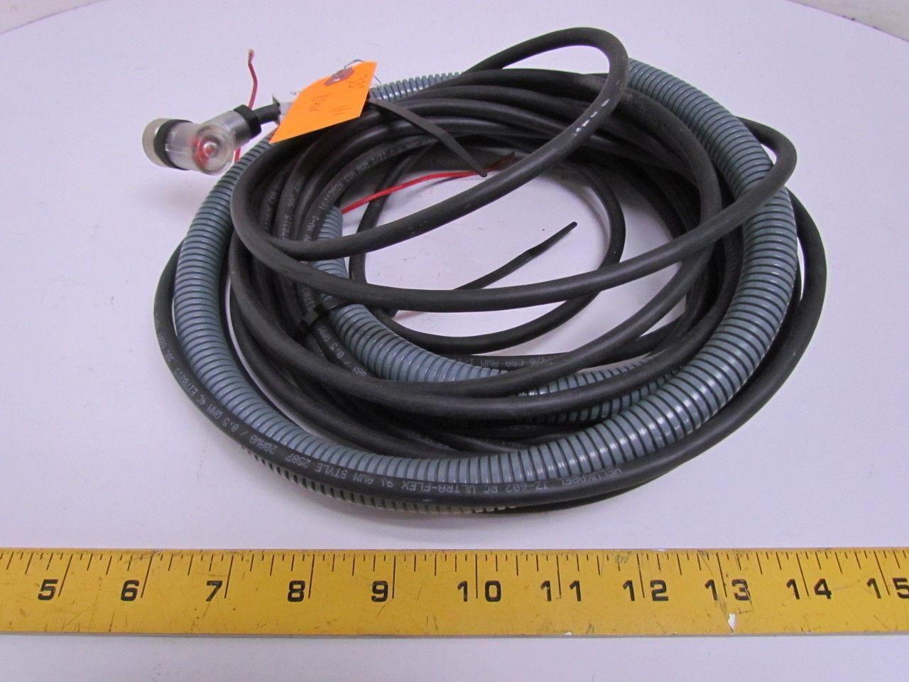 V-1W 4 Pin Socket Angled Screw Terminal PG7 Screwed Connection 33' 20AWG Cable