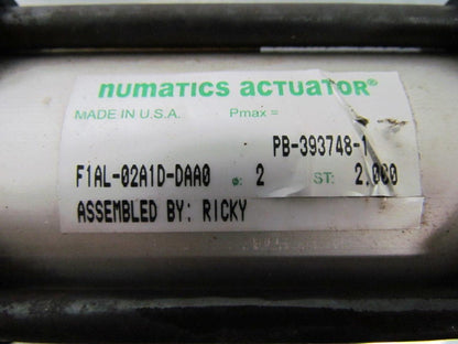 Numatics Actuator F1AL-02S1D-DAA0 Pneumatic Air Cylinder 2" Bore 2" Stroke
