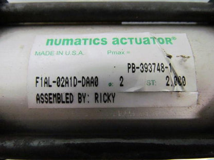 Numatics Actuator F1AL-02S1D-DAA0 Pneumatic Air Cylinder 2" Bore 2" Stroke
