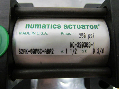 Numatics Actuator S2AK-00M6C-ABA2 Pneumatic Air Cylinder 1-1/2" Bore 3/4" Stroke
