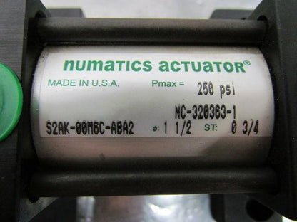 Numatics Actuator S2AK-00M6C-ABA2 Pneumatic Air Cylinder 1-1/2" Bore 3/4" Stroke