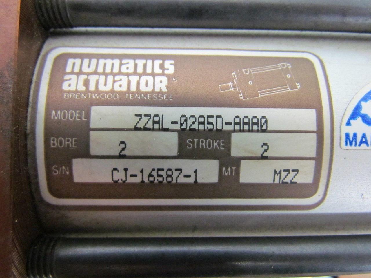 Numatics ZZAL-02A5D-AAA0 Pneumatic Air Cylinder 2" Bore 2" Stroke Extended Rod