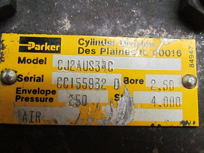 Parker CJ2AUS34C Pneumatic Air Cylinder 2-1/2" Bore 4" Stroke Series 2A