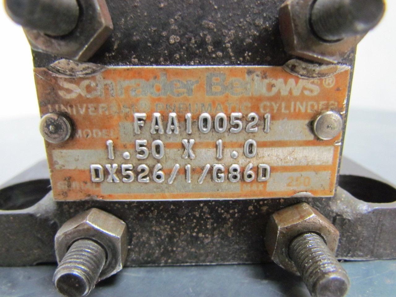 Schrader Bellows FAA100521 Pneumatic Air Cylinder 1-1/2"Bore 1" Stroke Side Lugs