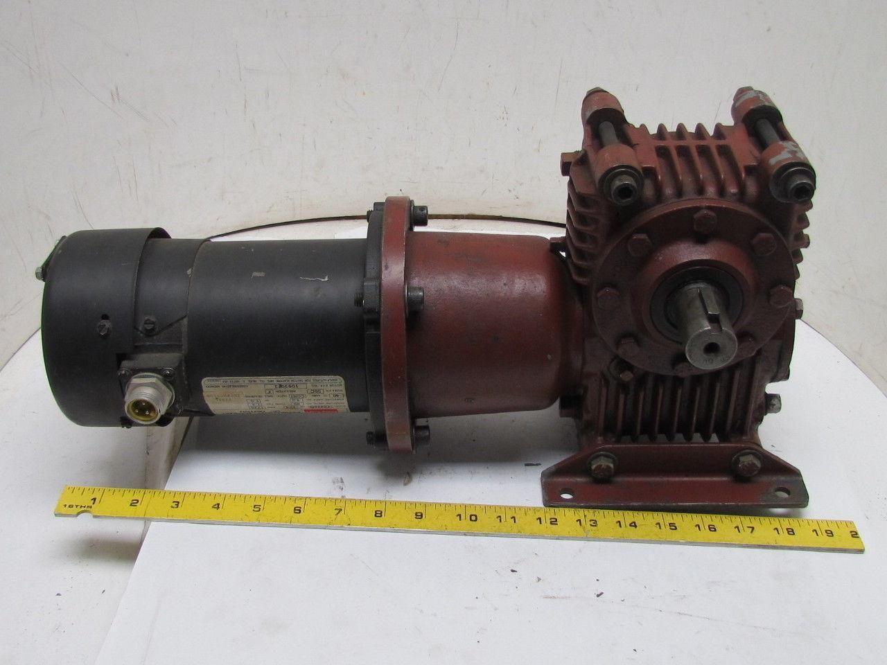 Ex-Cell-O Cone Drive MH020-X1 Worm Gear Box Reducer W/Dayton 1/4 HP 90VDC Motor