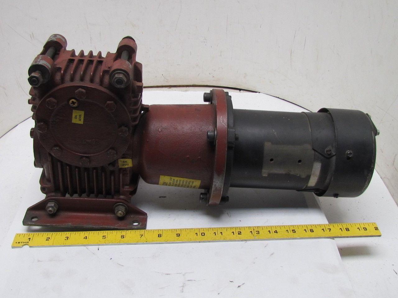 Ex-Cell-O Cone Drive MH020-X1 Worm Gear Box Reducer W/Dayton 1/4 HP 90VDC Motor