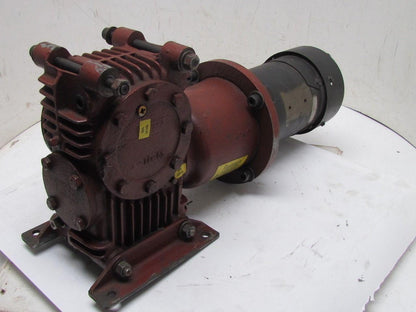 Ex-Cell-O Cone Drive MH020-X1 Worm Gear Box Reducer W/Dayton 1/4 HP 90VDC Motor