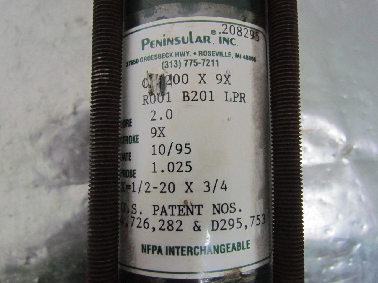C-200X9X R001 B201 LPR Pneumatic Air Cylinder 2"Bore 9"Stroke 6 Ports w/Cushions