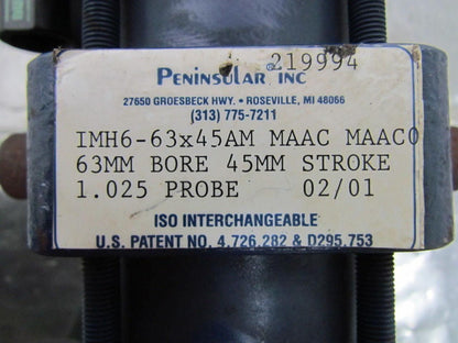 Peninsular IMH6 Pneumatic Air Cylinder 63mm Bore 45mm Stroke Trunnion Mount