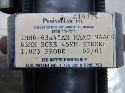 Peninsular IMH6 Pneumatic Air Cylinder 63mm Bore 45mm Stroke Trunnion Mount
