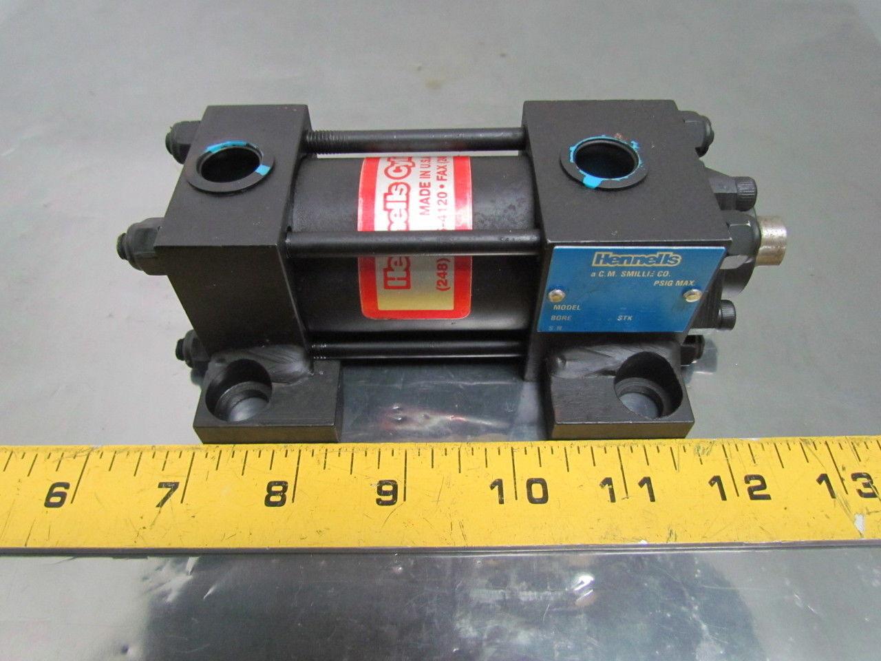 Hennells HA-MS2-BR Pneumatic Air Cylinder 1-1/2" Bore 1" Stroke Side Lugs