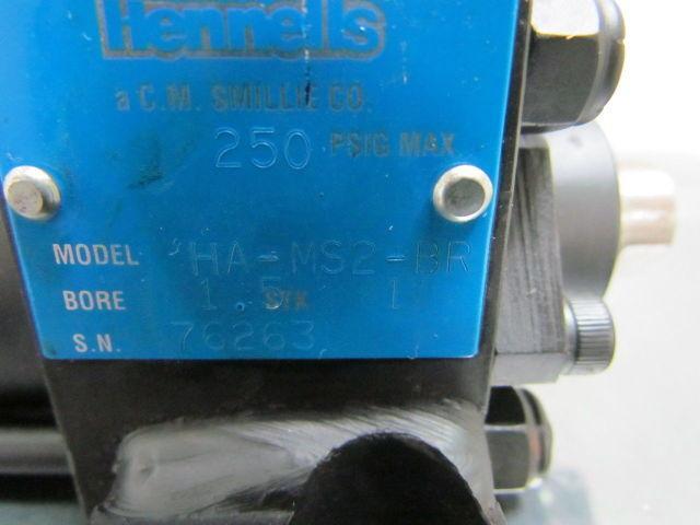 Hennells HA-MS2-BR Pneumatic Air Cylinder 1-1/2" Bore 1" Stroke Side Lugs