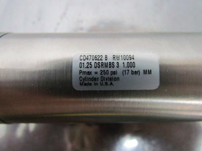 Parker 01.25 DSRMBS3 1.00 Pneumatic Air Cylinder 1-1/4" Bore 1" Stroke Stainless