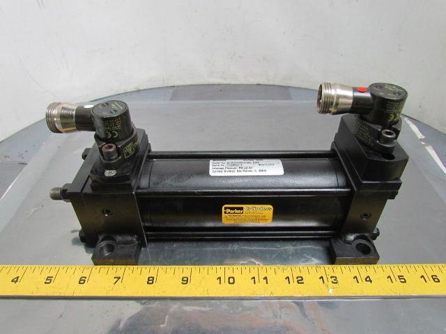 Parker 02.00 CC2ANUS14AC 5.000 Pneumatic Air Cylinder 2" Bore 5"Stroke w/sensors
