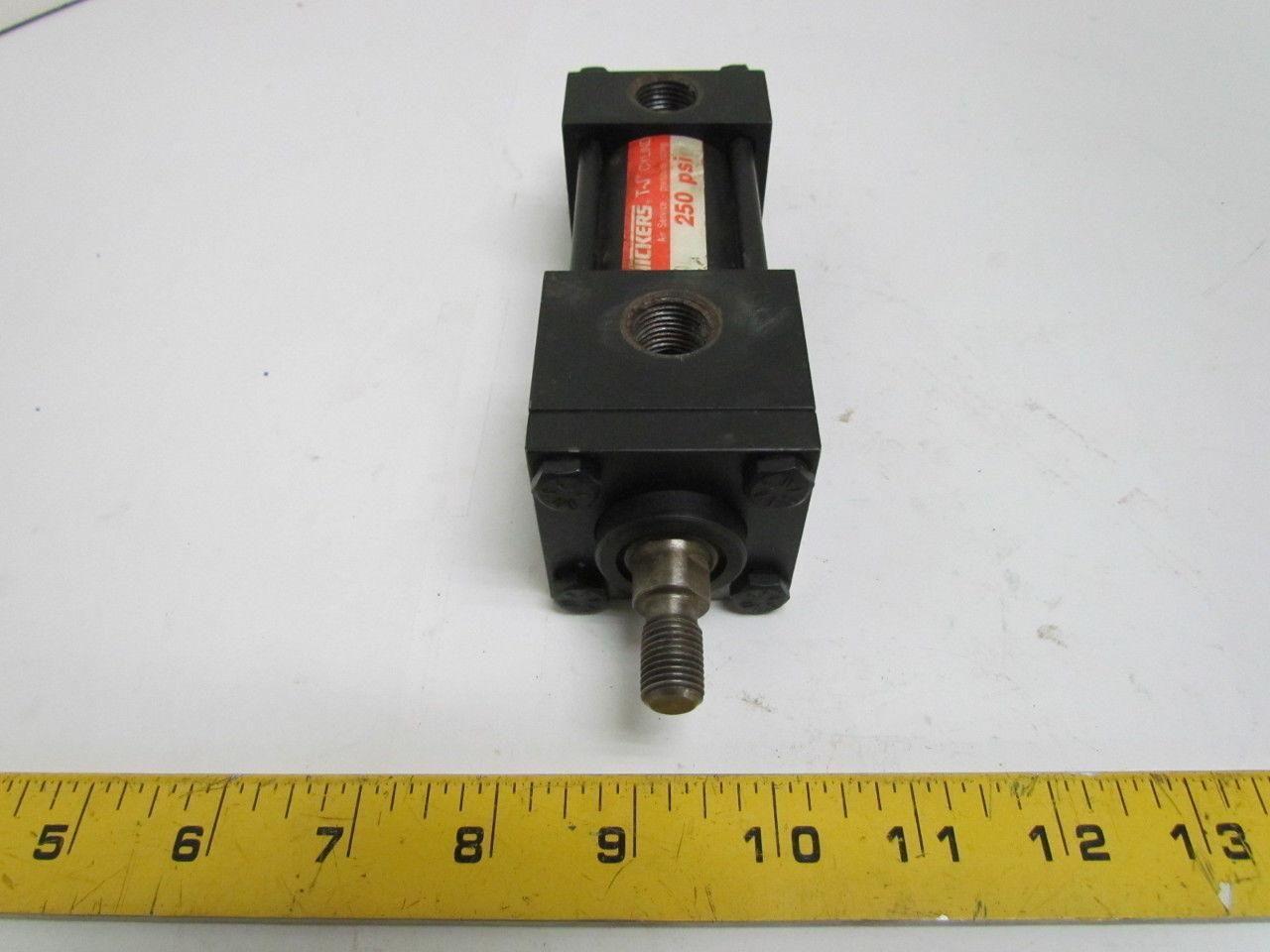 Vickers T-J TE10CACA Pneumatic Air Cylinder 1-1/2" Bore 1" Stroke Clevis Mount