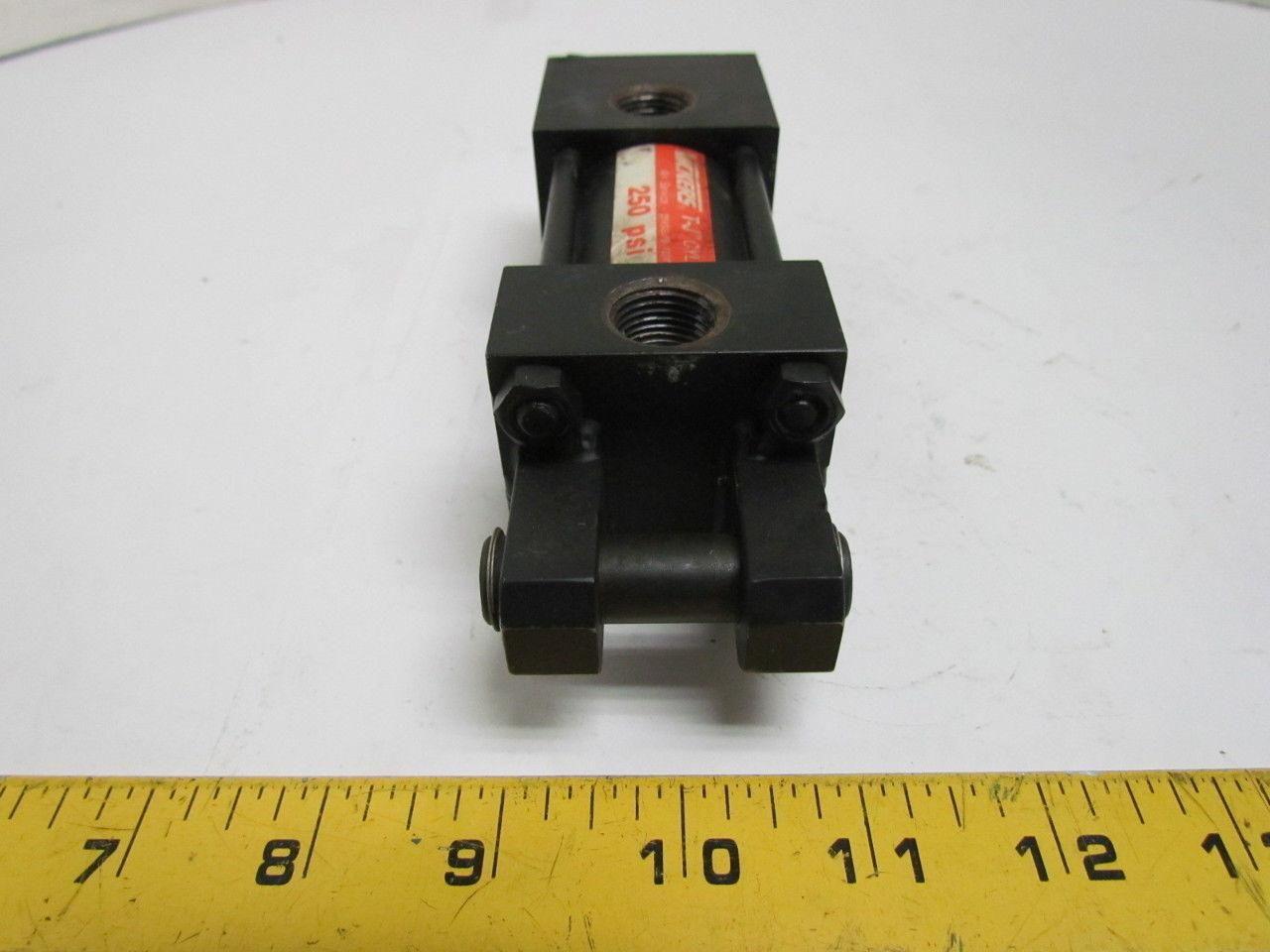 Vickers T-J TE10CACA Pneumatic Air Cylinder 1-1/2" Bore 1" Stroke Clevis Mount