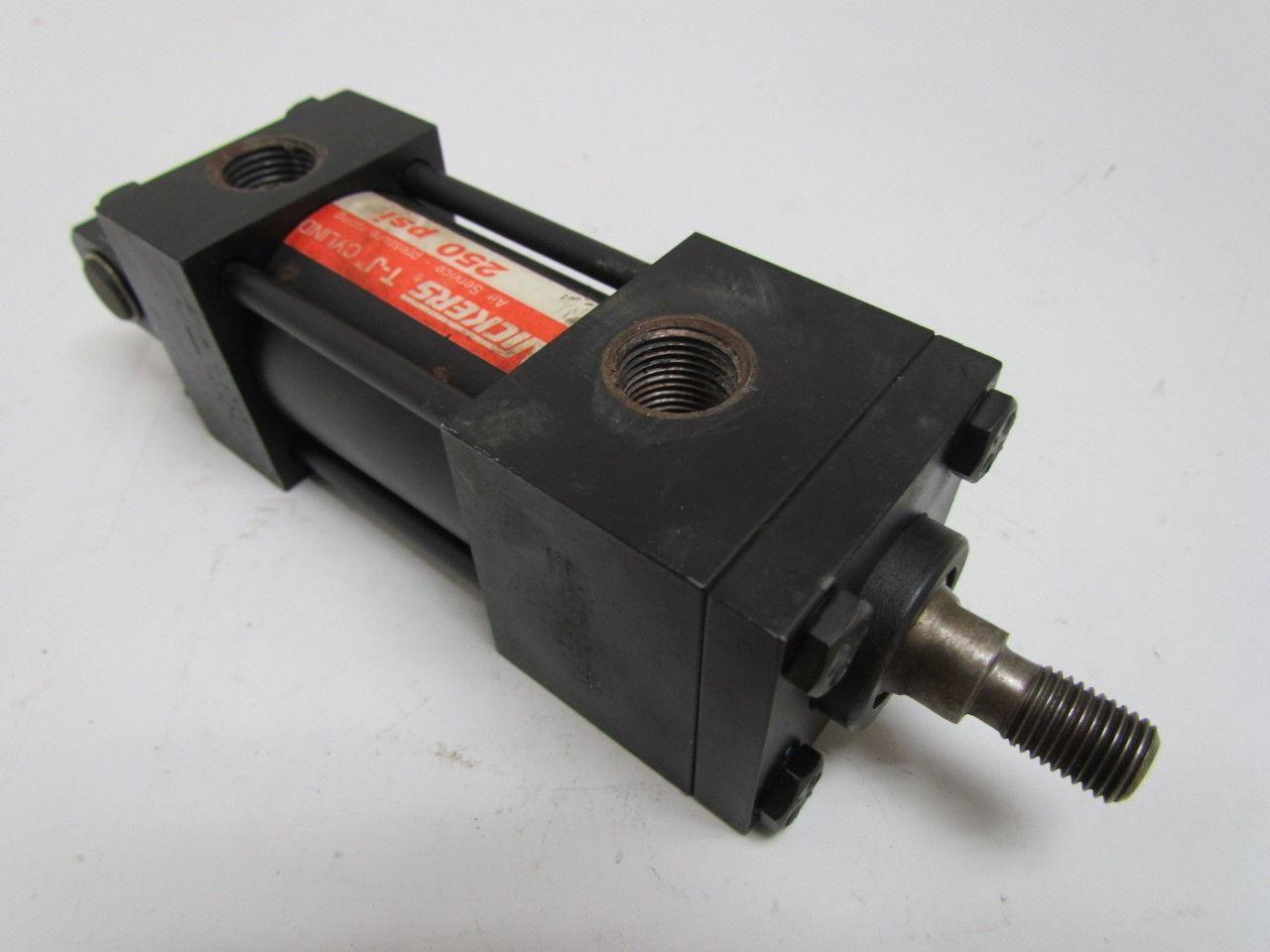 Vickers T-J TE10CACA Pneumatic Air Cylinder 1-1/2" Bore 1" Stroke Clevis Mount