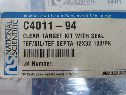 Scientific C4011-94 C4011-1 Clear Glass Target Vial Kit w/Seal 12x32mm 2mL 100pk