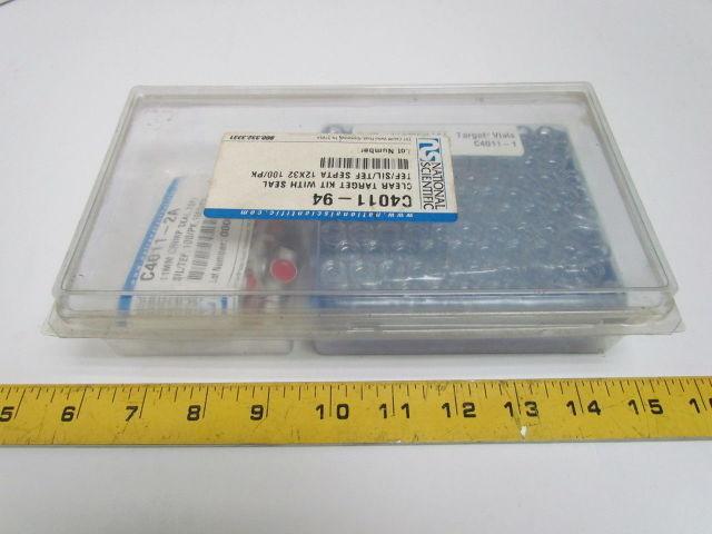 Scientific C4011-94 C4011-1 Clear Glass Target Vial Kit w/Seal 12x32mm 2mL 100pk