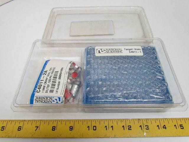 Scientific C4011-94 C4011-1 Clear Glass Target Vial Kit w/Seal 12x32mm 2mL 100pk