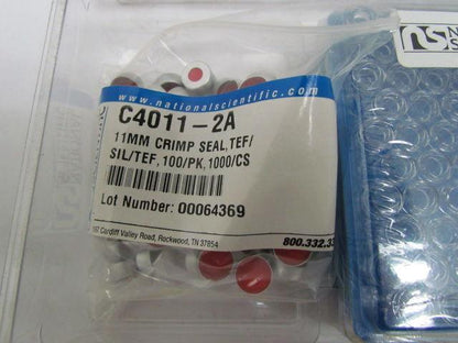 Scientific C4011-94 C4011-1 Clear Glass Target Vial Kit w/Seal 12x32mm 2mL 100pk