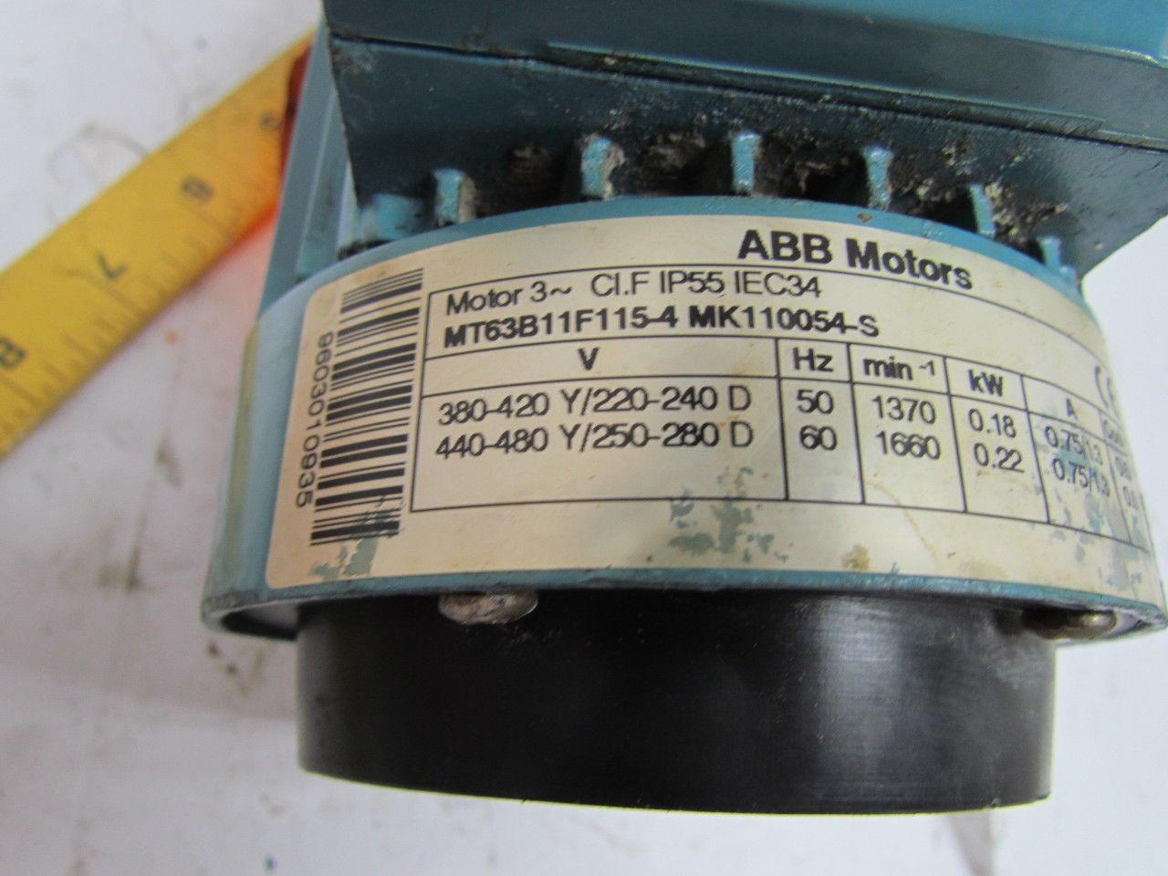 Electric Motor .18/.22KW .24/.29HP 440-480Y/250-280D V 60HZ 63D Flange Mount