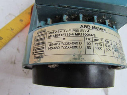 Electric Motor .18/.22KW .24/.29HP 440-480Y/250-280D V 60HZ 63D Flange Mount