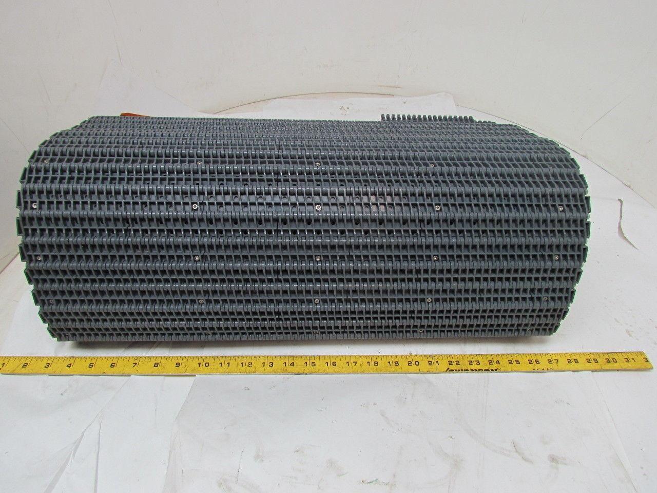 Flat Top Perforated Modular Conveyor Belt 24"x6' Ribbed/Flights