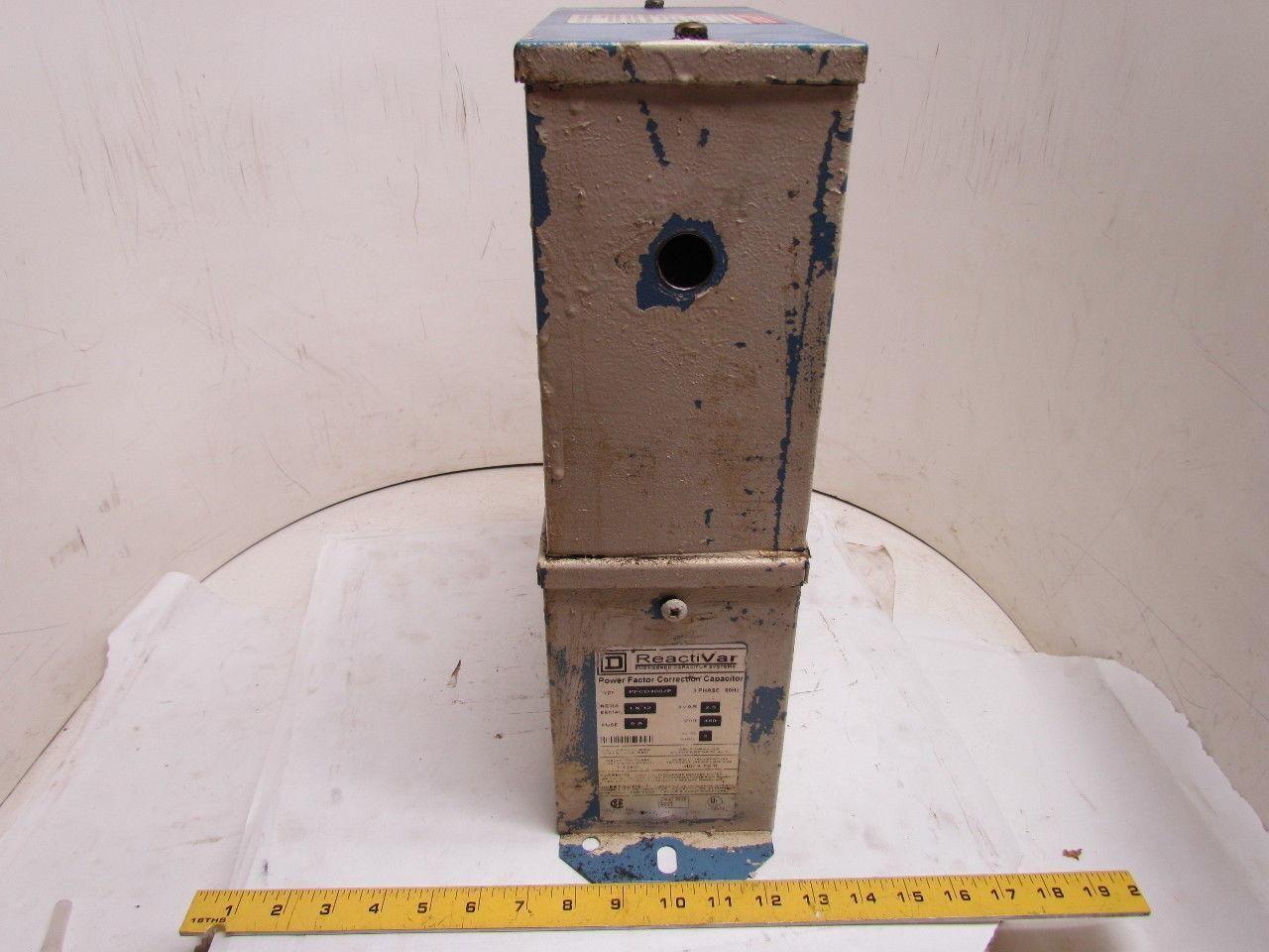 Square D PFCD4002F ReactiVar Fused Correction Capacitor 6 Amp 3PH 480V 2.5 KVAR