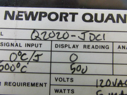 Newport Quanta Q2020-JDC1 Digital Temperature Panel Meter 10 VDC 5 Watt 4-Digit