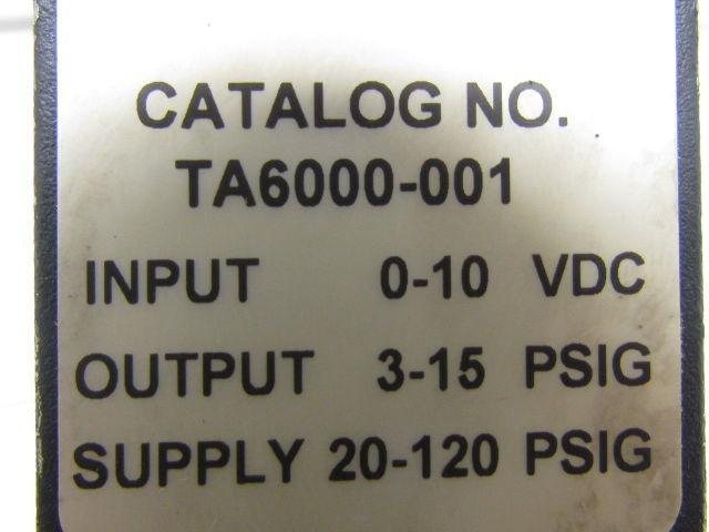 TA6000-001 Electro-Pneumatic Pressure Transducer 0-10 VDC 3-15 PSI Output 1/4NPT