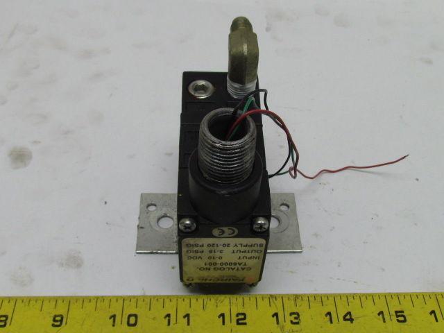 TA6000-001 Electro-Pneumatic Pressure Transducer 0-10 VDC 3-15 PSI Output 1/4NPT