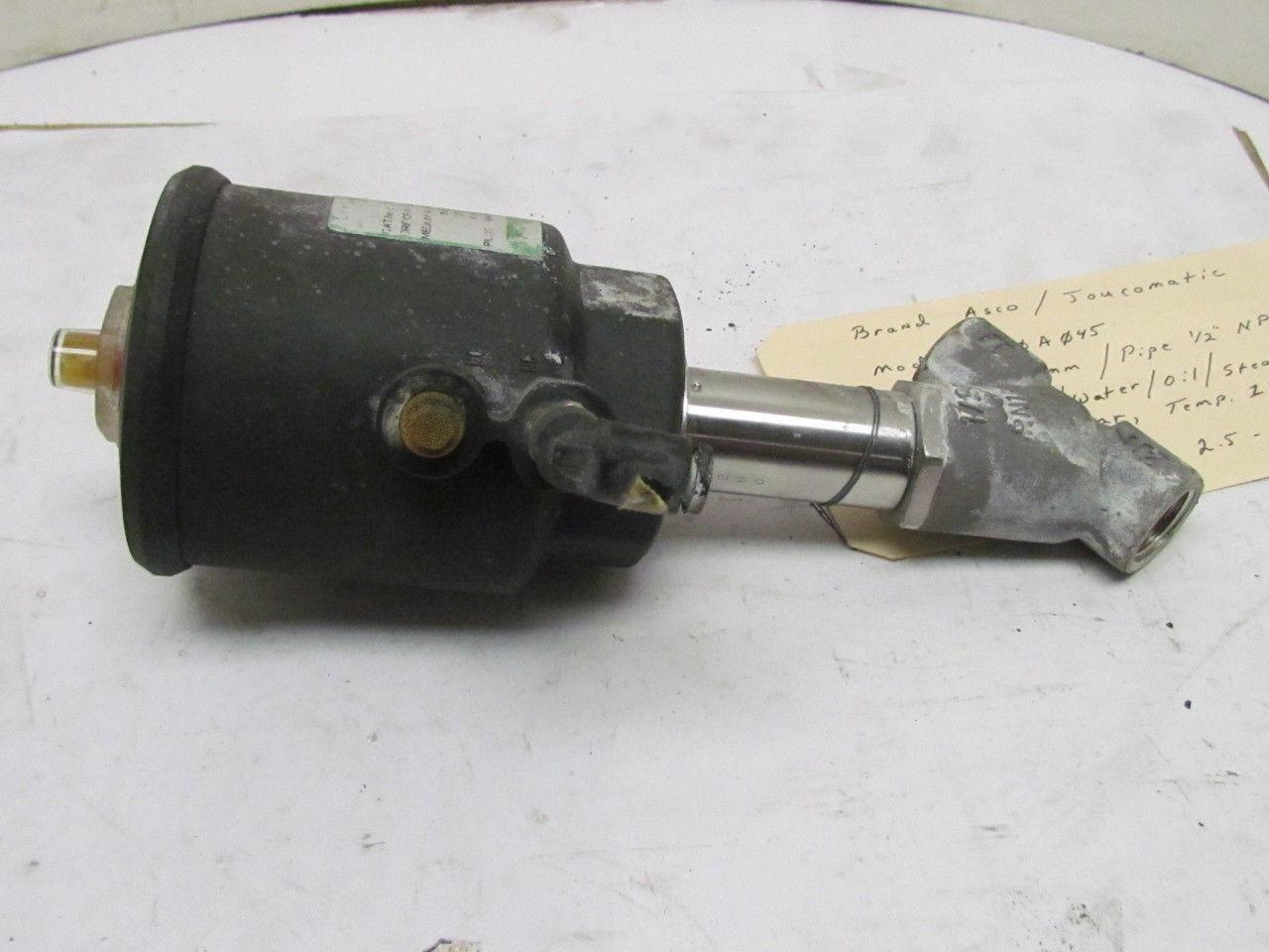 ASCO Joucomatic 1/2" Stainless Steel Pressure Operated Angled Piston Type Valve