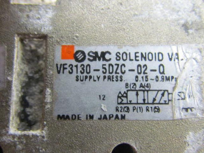 SMC VF3130-5DZC-02-Q 5 Port Pneumatic Pilot Operated Solenoid Valve 1/4" NPT