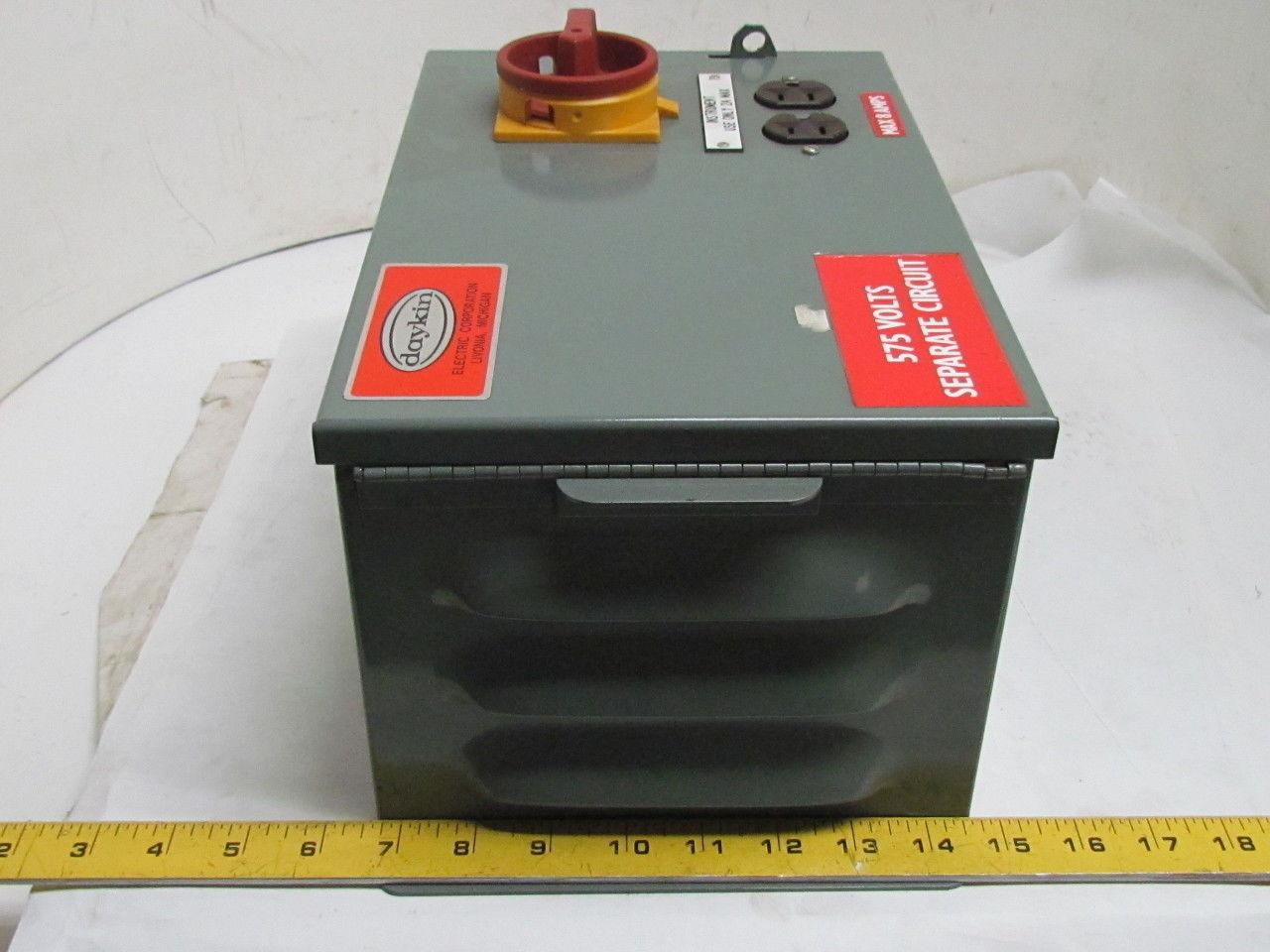 Daykin LTFS-05 575 Transformer Disconnect Switch 1000VA 575V Pri 115V Sec 1Ph