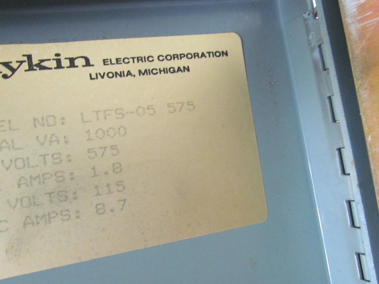 Daykin LTFS-05 575 Transformer Disconnect Switch 1000VA 575V Pri 115V Sec 1Ph