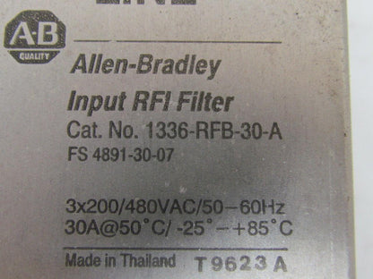 Allen Bradley 1336-RFB-30-A FS 4891-30-07 Input RFI Filter 30 Amp 3x200/480 VAC
