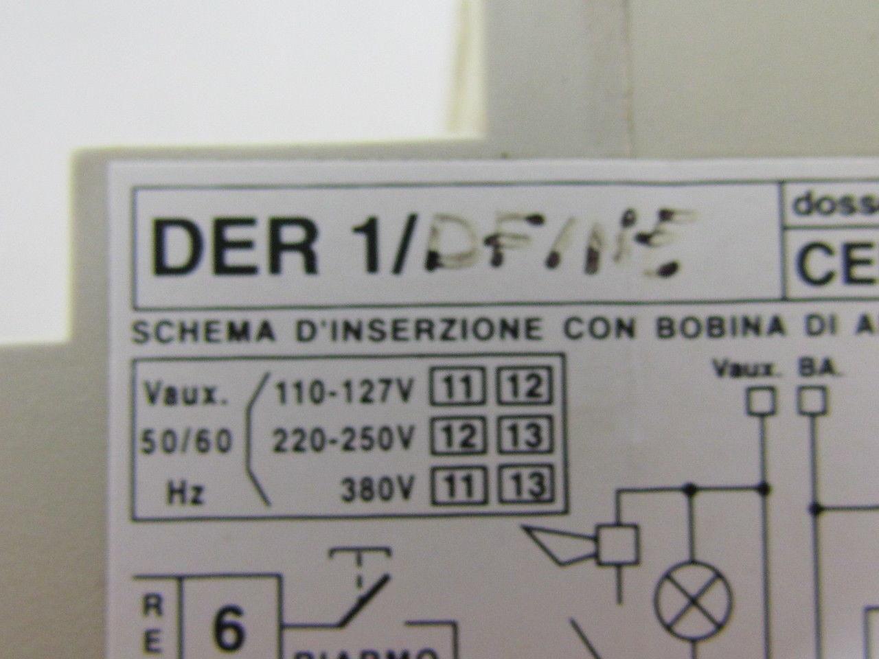 Dossena DER1/D DER1/DF/NE Differential Relay 110-127V 220-250V 380V CEI 41.1