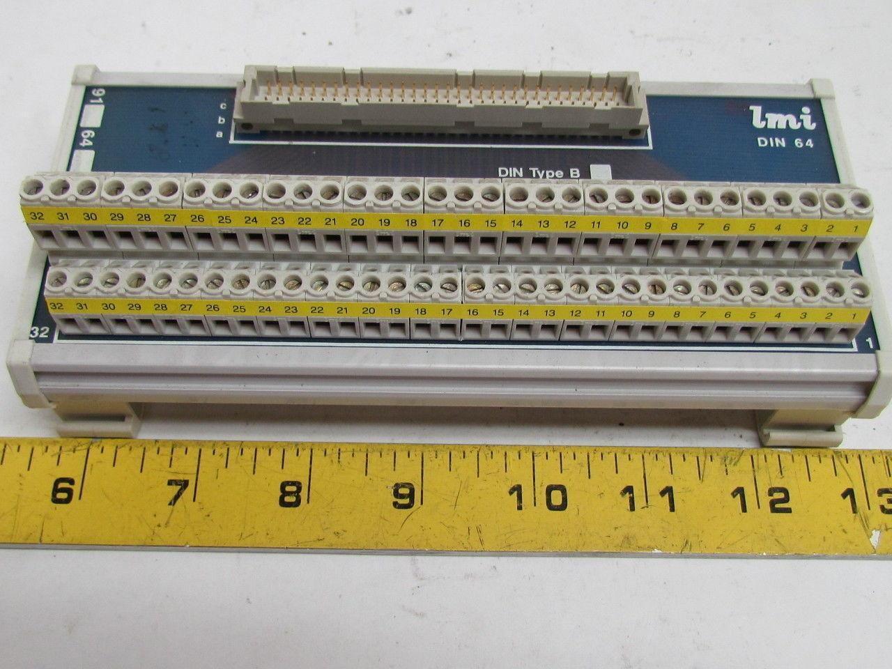 LMI DIN 64 DIN Rail Screw Terminal Strip Connector 64-Space Type C
