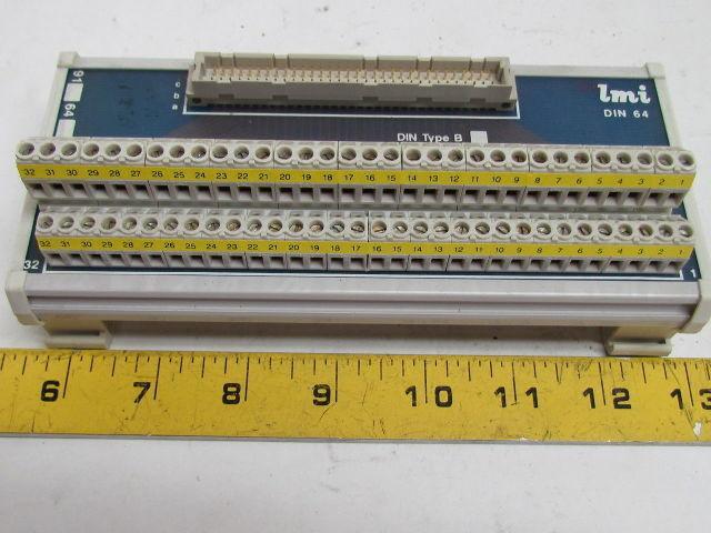 LMI DIN 64 DIN Rail Screw Terminal Strip Connector 64-Space Type C ...