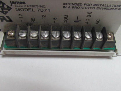 James Electronics 7071 355397 Power Supply  110 VAC