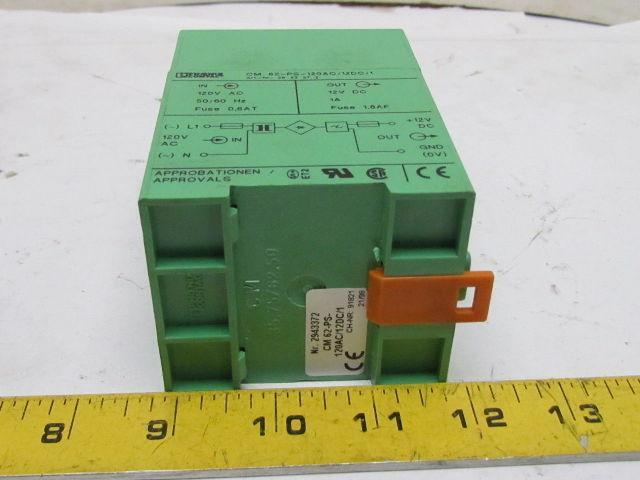 Phoenix Contact CM 62-PS-120AC/12DC/1 2943372 Power Supply Unit 120VAC 12VDC Out