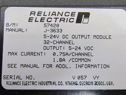 Reliance Electric 57C420 57420 32-Channel 5-24VDC Output Module  J-3633