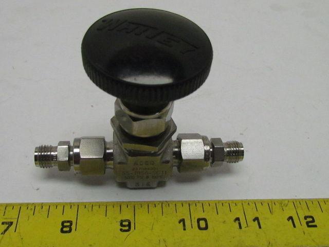 Stainless Steel Integral Bonnet Needle Valve 2-Way St Shutoff 3/8" Tube Fitting