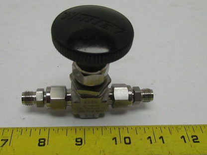 Stainless Steel Integral Bonnet Needle Valve 2-Way St Shutoff 3/8" Tube Fitting