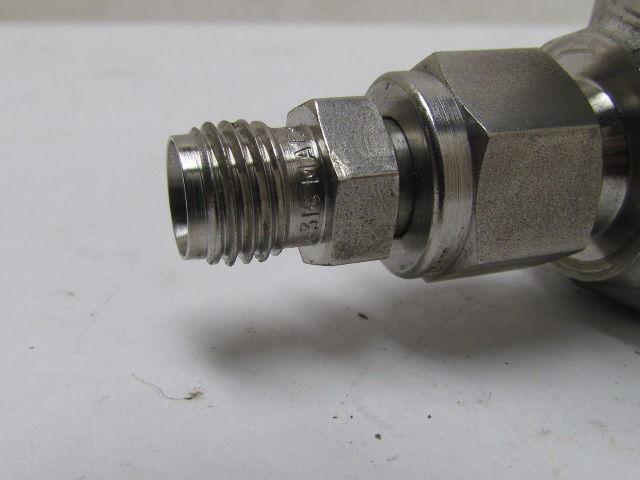 Stainless Steel Integral Bonnet Needle Valve 2-Way St Shutoff 3/8" Tube Fitting