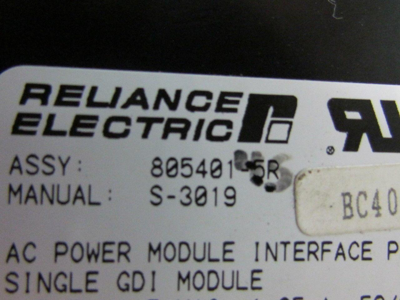 Reliance Electric 8O54O1-5R AC Power Module Interface Rack Single GDI Module