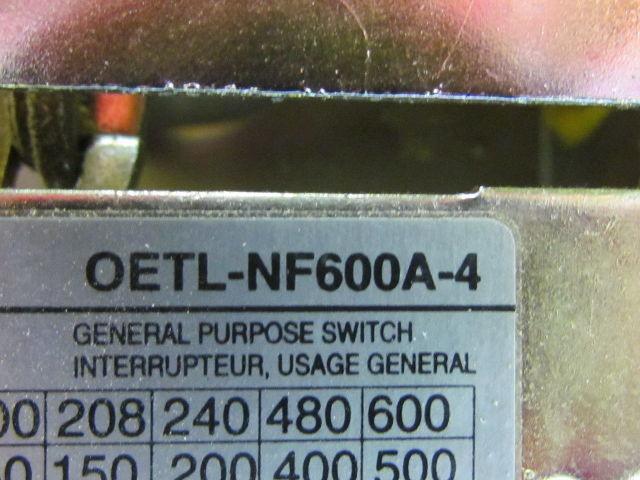 OETL-NF600A-4 Switch Line Ser Open Disconnect Switch 4-Pole 600V 600A