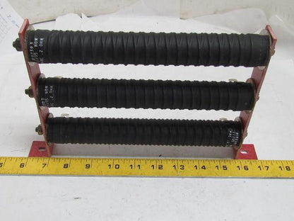 Three MRC.2 OHM Bracketed Resistors 1-1/4" Dia x 8-5/8"L Fiberglass Brackets
